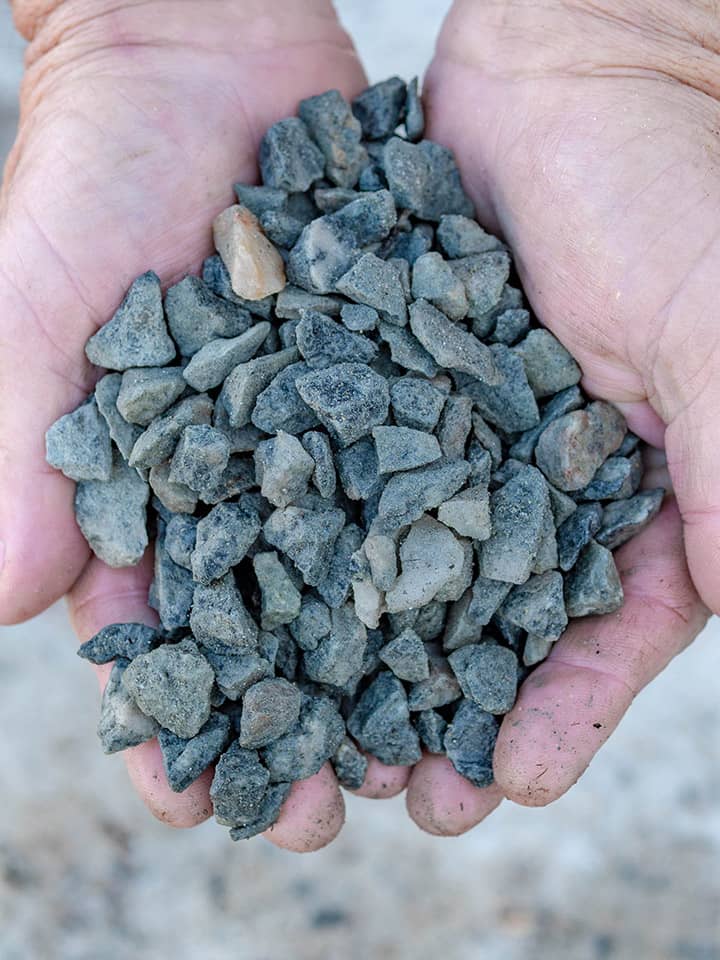 crushed blue limestone
