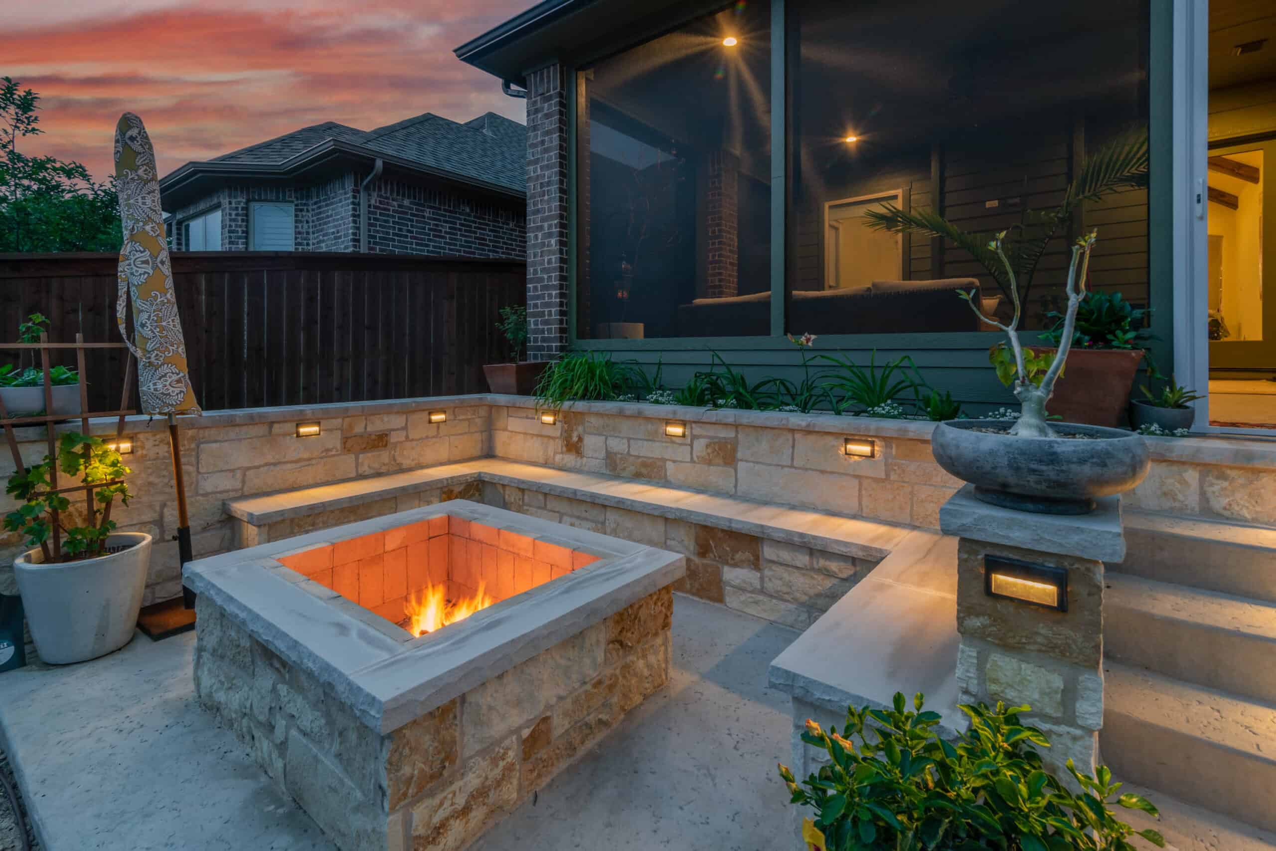 Square shape clay heater patio