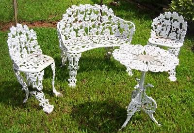 Art Deco wrought iron patio furniture