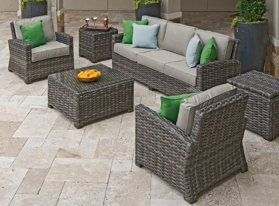 wicker coffee table adds functionality and style to your patio seating area