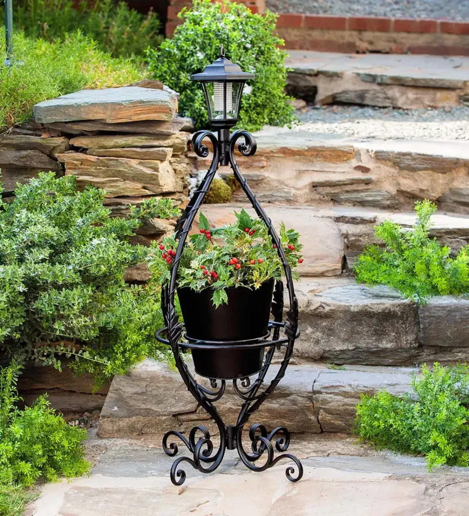 wrought iron accessories such as plant stands