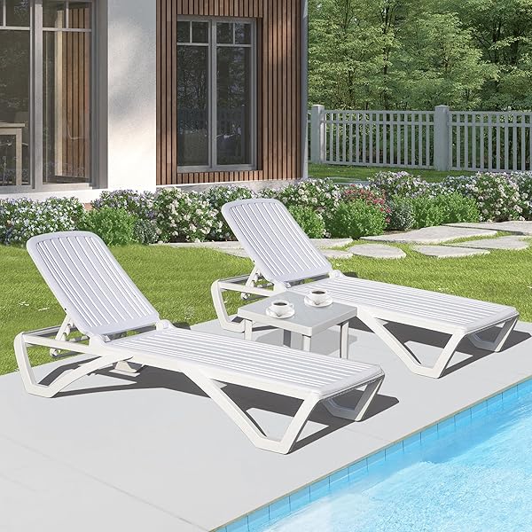 Plastic patio Fixed Loungers