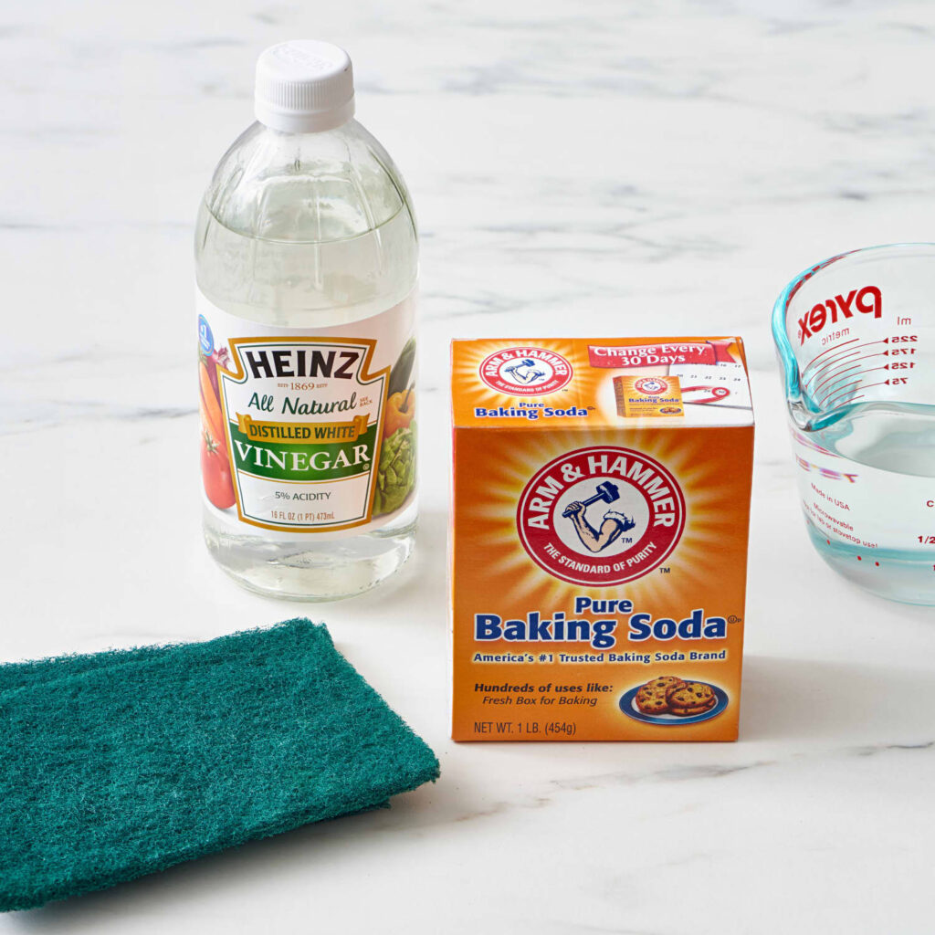 Vinegar and Water Solution and Baking Soda Paste