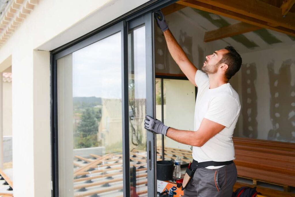 A man maintaining Outdoor Sliding Door Systems